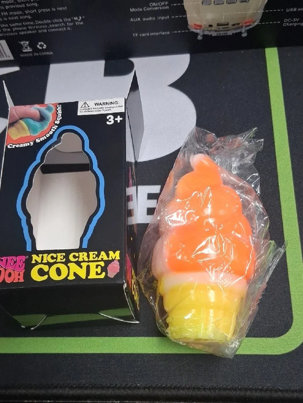 Nee Doh Nice Cream Cone Orange Squishy